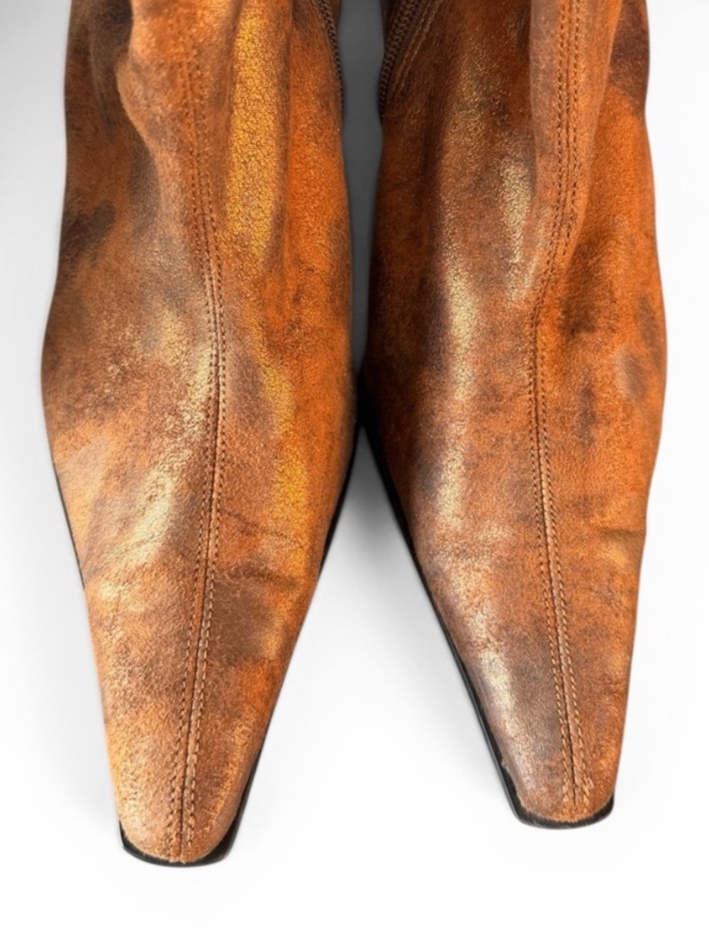 Vtg WILD PAIR Women's Metallic Brown/Bronze Knee-High Boots - Picture 7 of 10